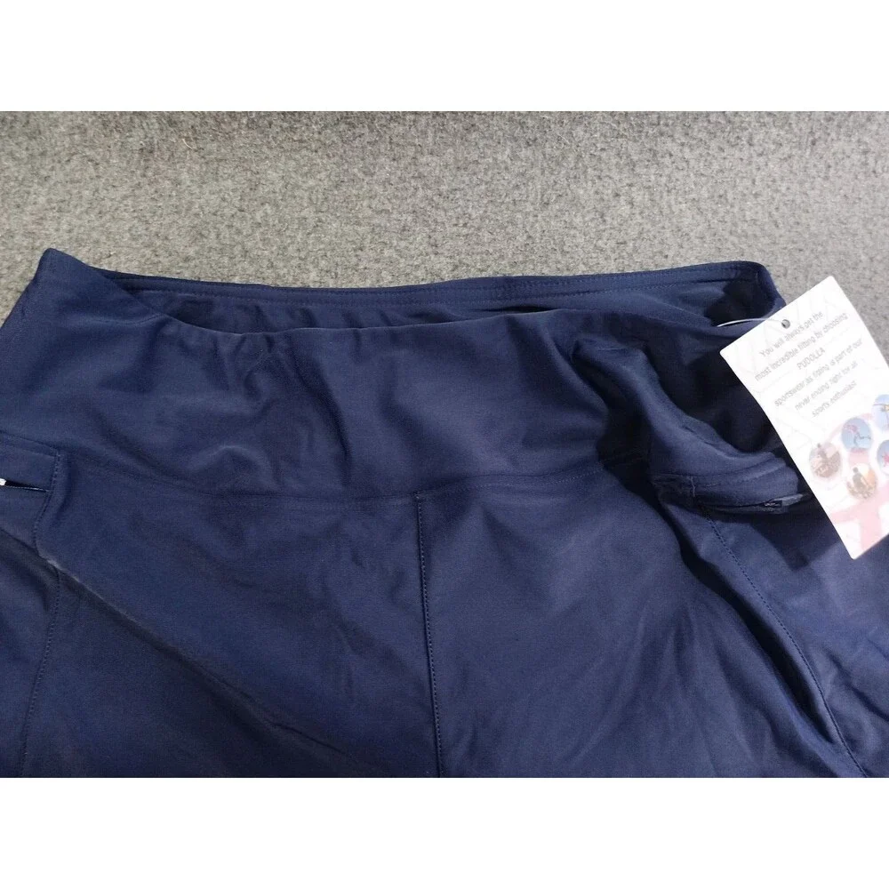 Pudolla Men's Sportswear Navy Blue Shorts Large Lined Zippered Pockets New Tag